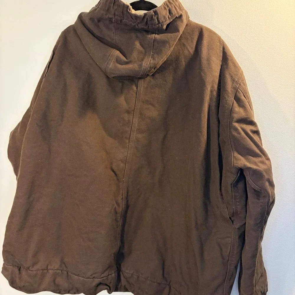 Carhartt Hooded Sherpa Lined Canvas Workwear Heavy Duty Utility Jacket Men 3XL